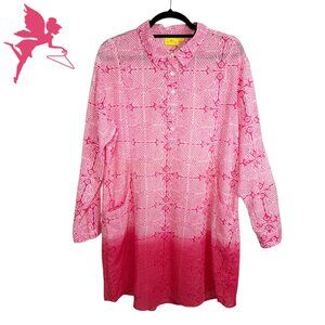ROBERTA ROLLER RABBIT Pink Ombre Button Front Tunic